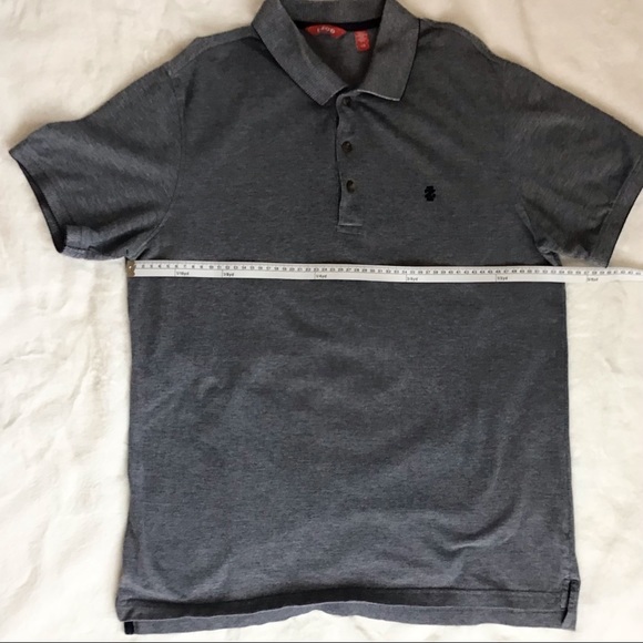 Mens Izod Polo Shirt, short sleeve, large, grey color. - Picture 6 of 8